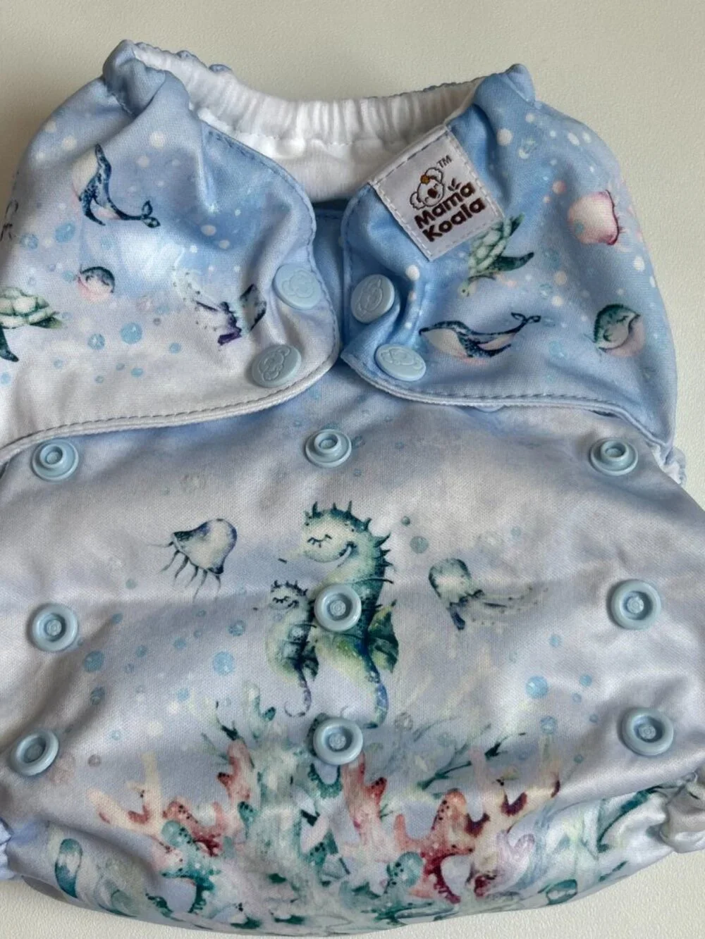 Mama Koala Ocean Sea Life Pocket Cloth Diaper OS No Insert NEW